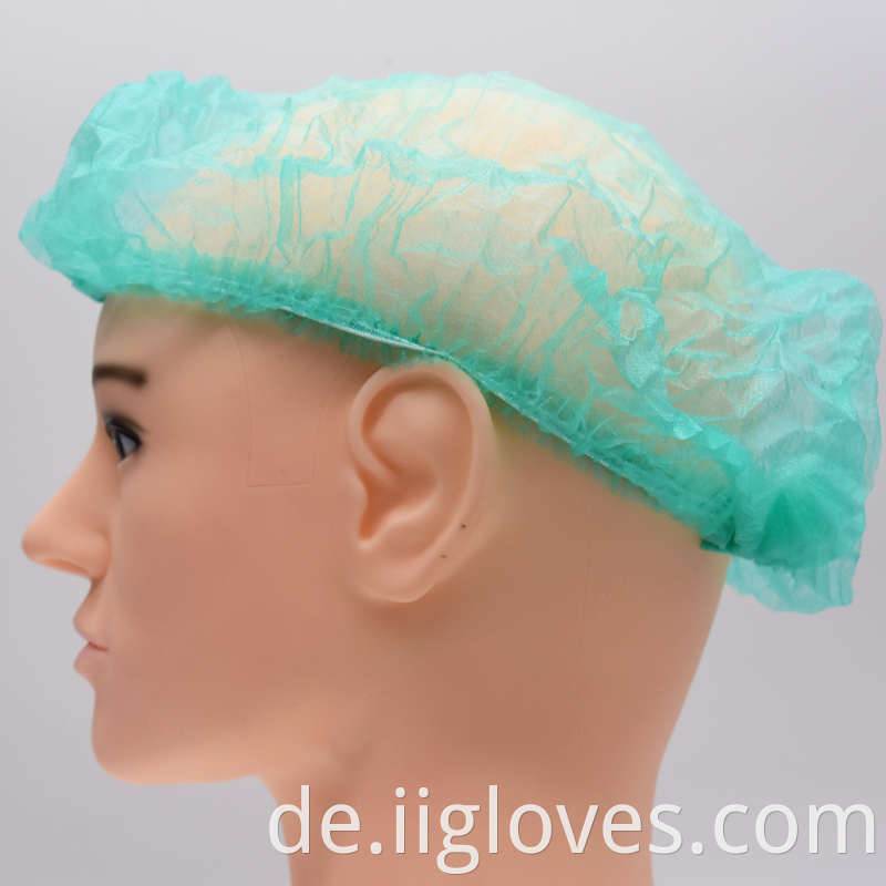 Einweg -medizinische medizinische nicht gewebte Streifenkappe Bouffant Head Cover Haarnetz Operation Arzt Krankenschwester Hut Round Mob Cap